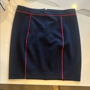Club Monaco Navy Pink Piping Pencil Skirt Size 4 EUC ADORABLE 🥰